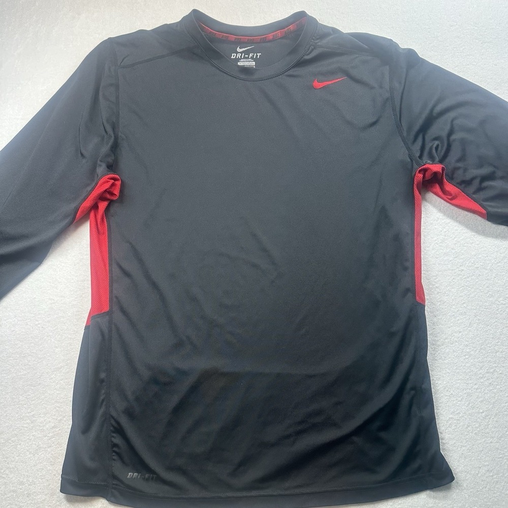 Nike Dri-FIT Men's Black Short Sleeve Athletic Tee Shirt Size L‎ EUC